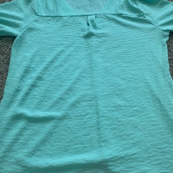Women's Teal 3/4 Sleeve Dress Top - Picture 7 of 7